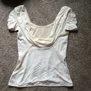 Zac Posen cream ruffled top