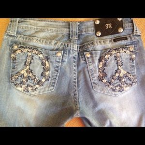 Make offer miss me jeansSize 29 flare peace sign