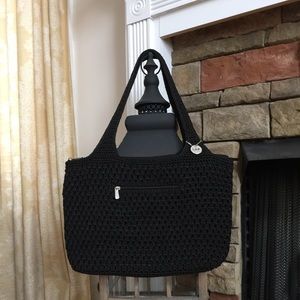 NWOT The Sak black crochet handbag.