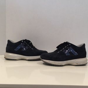 Hogan Interactive blue suede sneaker size 37.5/7.5
