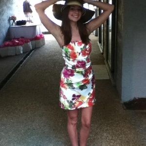 Watercolor floral cocktail dress