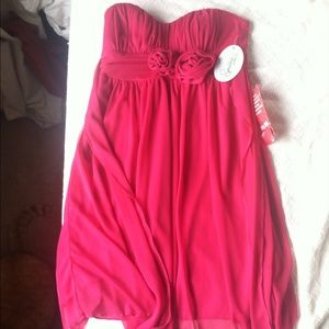Pink baby doll style semiformal dress