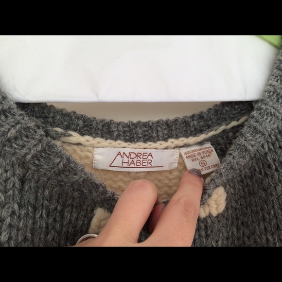 Gray and Ivory Star Wool Sweater - Picture 2 of 2