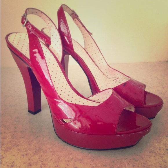 Guess red high heels, size 8