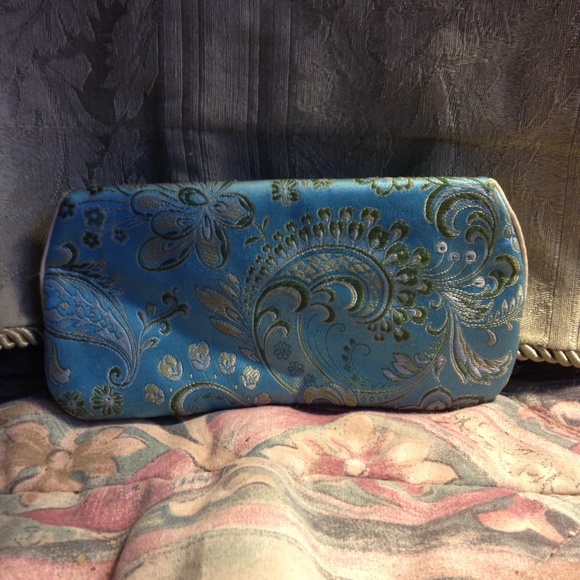 Sea Blue Brocade Spectacle Case - Picture 2 of 2