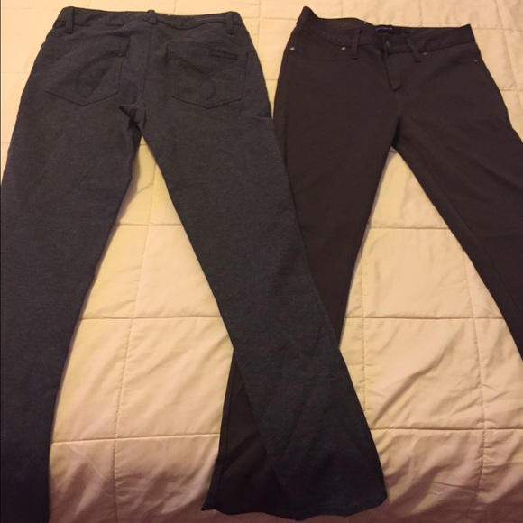 2 pair of Calvin Klein stretch pants. 1 brn/1gry