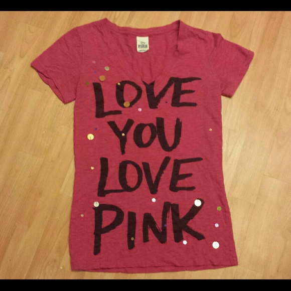 PINK Sequin Graphic Tee