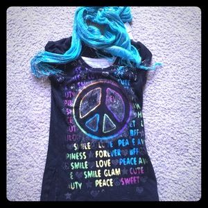 Girls size 6 peace t-shirt w/ scarf