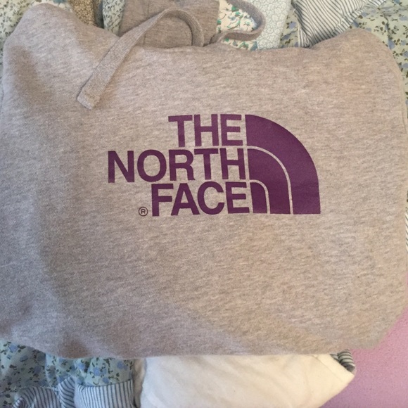 Gray and purple The north face hoodie