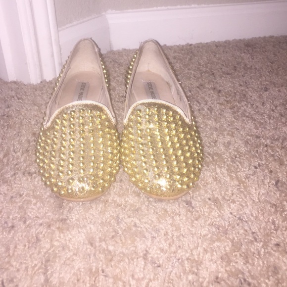 Gold studded flats
