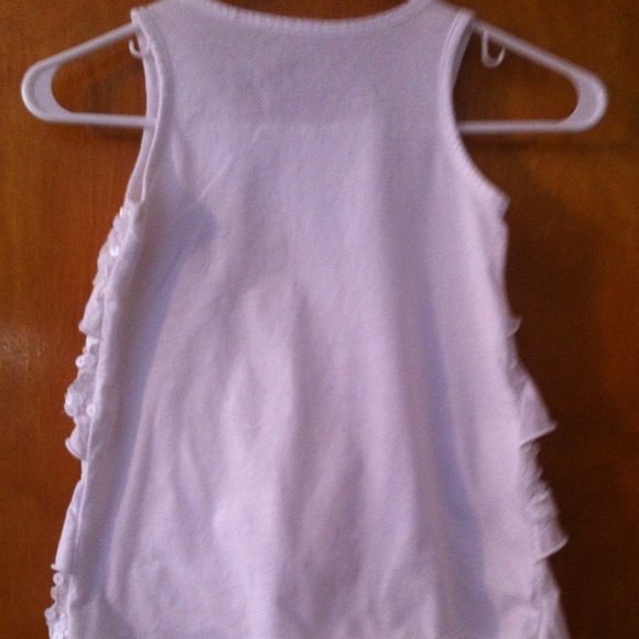 Girls White Sequined Layered Tank - Picture 3 of 3