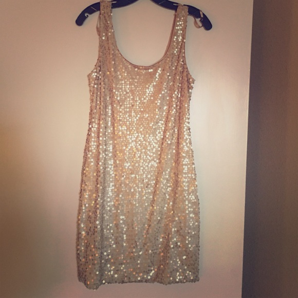 Shimmery gold sequin tank dress