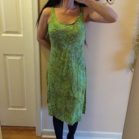 GINGER SNAP green pattern dress