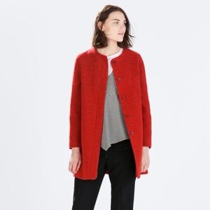 Zara Wool Coat In Red