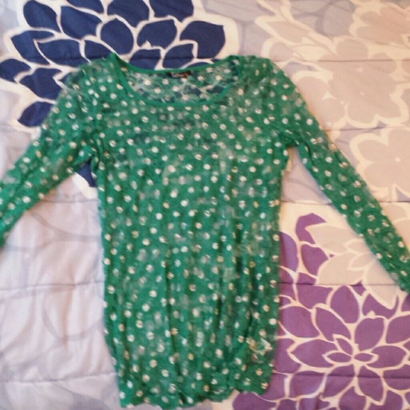Poke a dot lace long sleeve