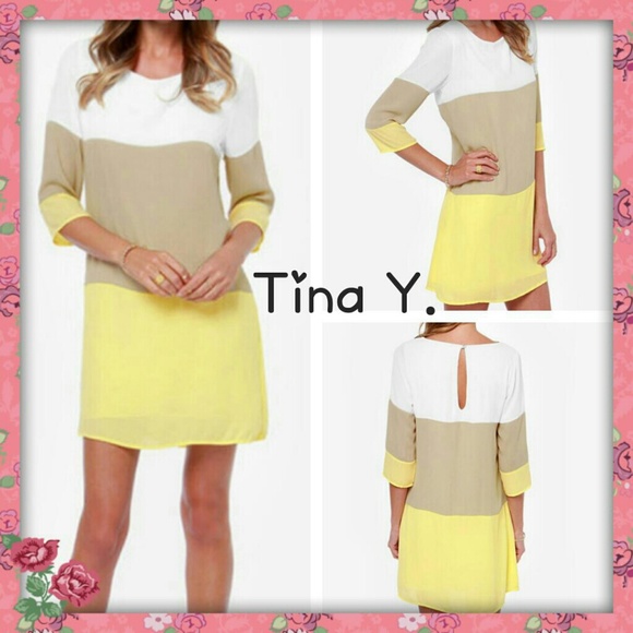 Dresses & Skirts - 1 wk Sale New Yellow EMILY Spring ColorBlock Dress