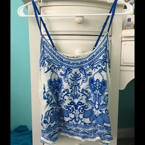 Blue and white tank top