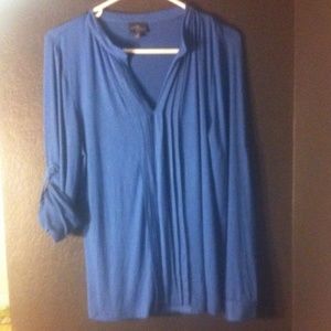 Market & spruce blue long sleeve blouse top size m