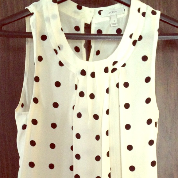 J Crew dotted silk shell