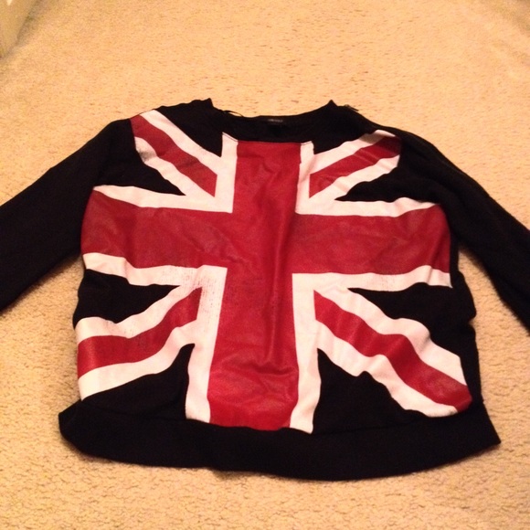 Forever21 British Flag Crewneck