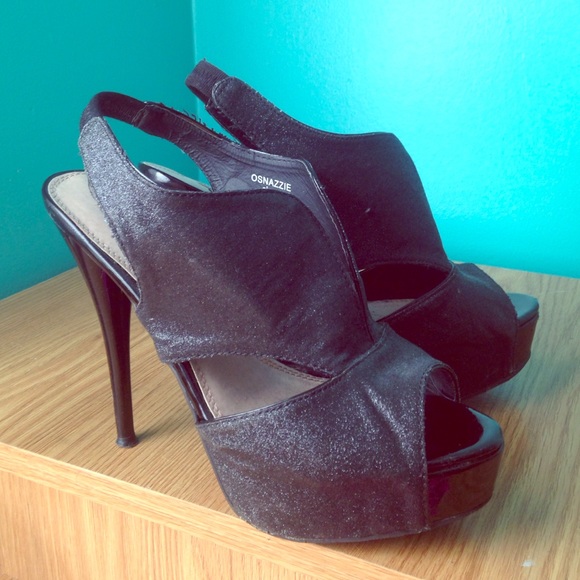 Black sparkly High heels