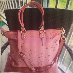 Authentic Coach Ashley Lasercut lace leather purse