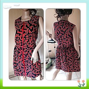 Fashion Star Black Red Printed Sleeveless Dress