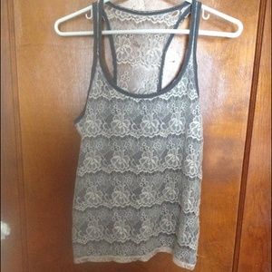 Lace racer back tank top