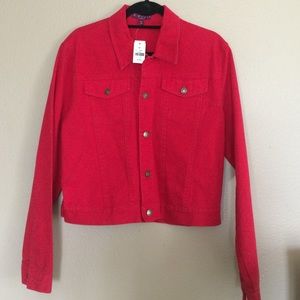 Red Jean jacket