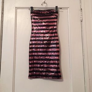 Sequin pink and black dress party dress