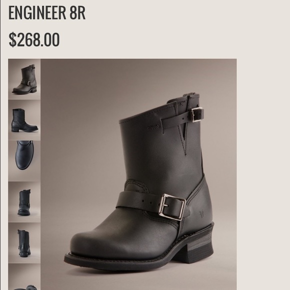 Frye engineer boots black 8r
