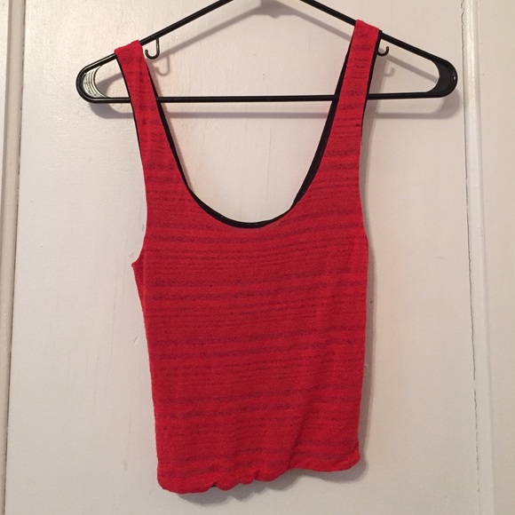 Crop red tank top, very cute back!