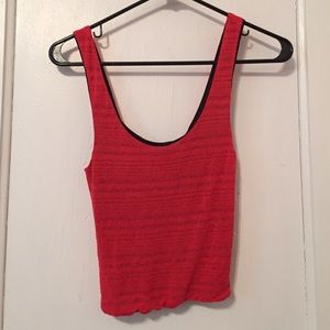 Crop red tank top, very cute back!
