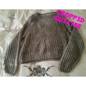 Gray cropped sweater