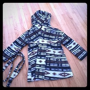 BB Dakota tribal print wrap coat. Size M