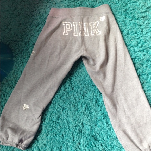 *rare* PINK victoria's secret grey bling sweats💗 - Picture 1 of 4