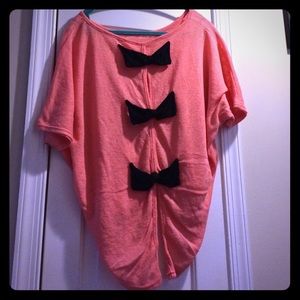 Bow back batwing sweater with tails