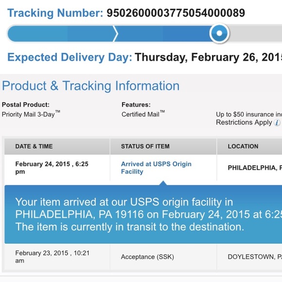 Tracking info for @carsynh03