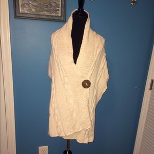 Ivory Hand Knit Shawl