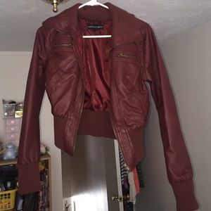 Maroon Leather Jacket