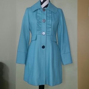 Tulle Aqua Wool Coat