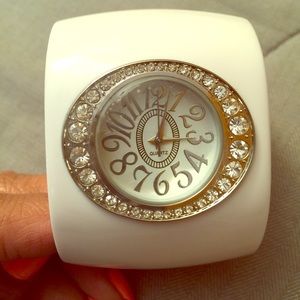 White bangle watch