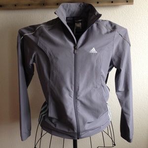 Adidas gray light weight workout jacket