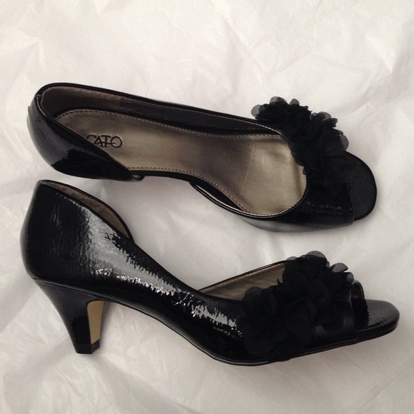 Cato Shoes - Black Cato peep toe heels!