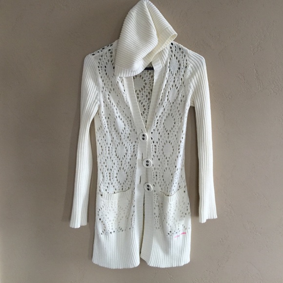 DKNY Sweaters - DKNY hooded cardigan with two front pockets!
