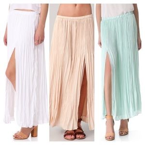 BNWT White Club Monaco Pleated Maxi Skirt