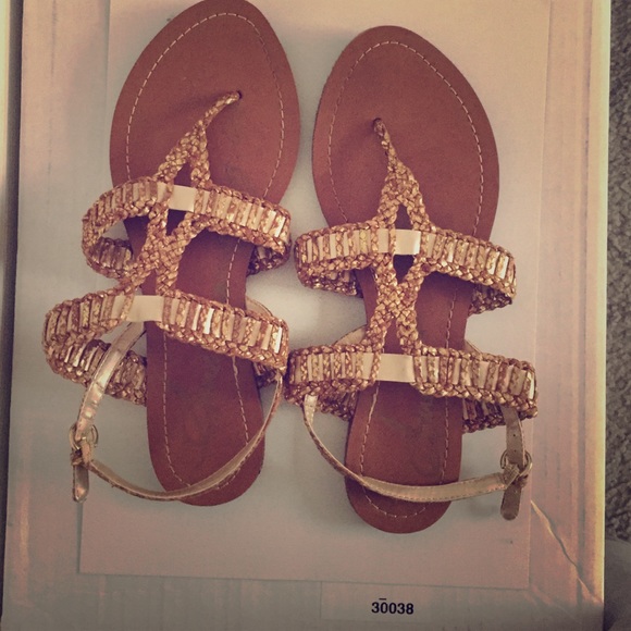 American rag gold sandals!