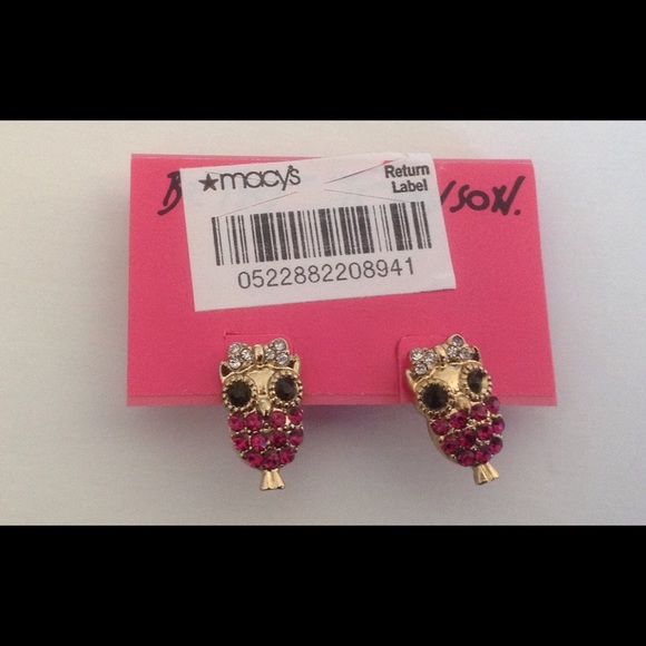 New Betsey Johnson Owl Earrings