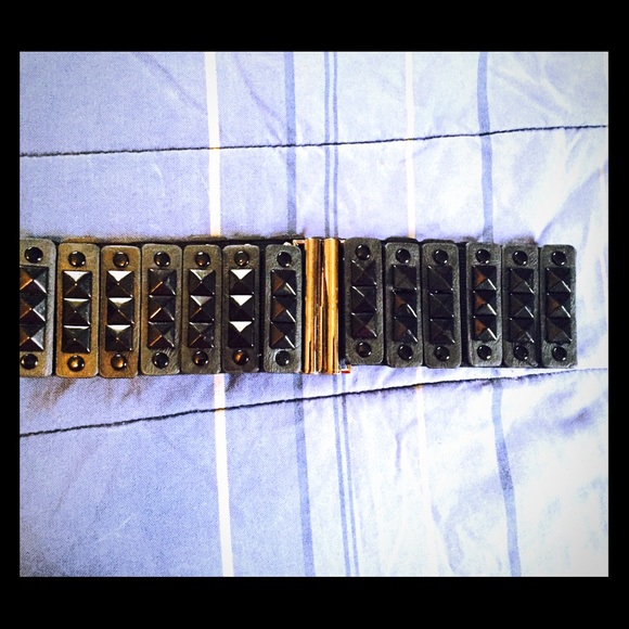Black studded waist belt