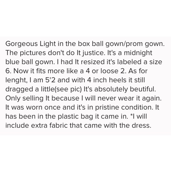 Ball Gown~ Off The Shoulder, Dark Blue - Picture 3 of 4